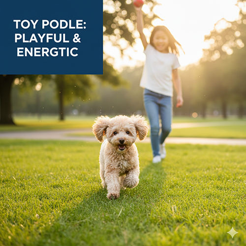 Hình ảnh chó Toy Poodle nhỏ nhắn, đáng yêu và năng động
