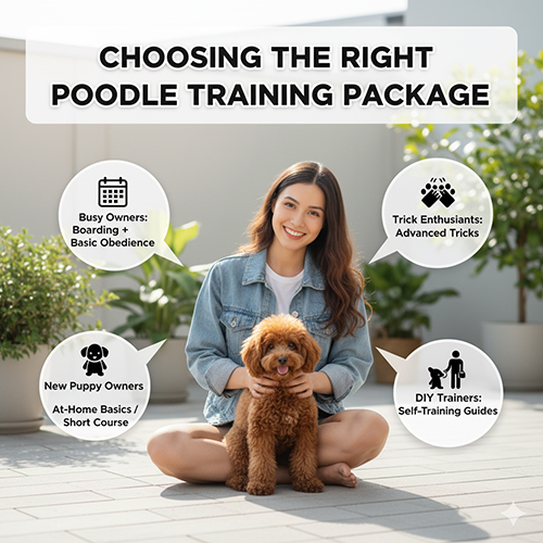 Hướng dẫn chọn gói huấn luyện chó Poodle phù hợp cho từng nhu cầu gia đình