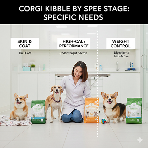 So sánh các loại thức ăn hạt cho chó Corgi theo nhu cầu: lông da, tăng cân, kiểm soát cân nặng