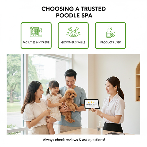 Cách chọn spa cho chó Poodle uy tín dựa trên cơ sở vật chất, tay nghề thợ và sản phẩm sử dụng