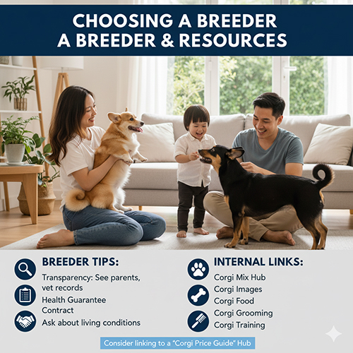 Mẹo chọn trại uy tín khi mua Corgi lai hiếm và gợi ý liên kết nội bộ về chăm sóc, huấn luyện, giá bán
