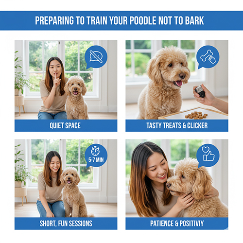 Chuẩn bị trước khi huấn luyện chó Poodle không sủa