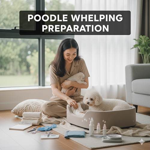 🍼 Chuẩn bị trước khi chó Poodle sinh: ổ đẻ, dụng cụ, dinh dưỡng & liên hệ thú y