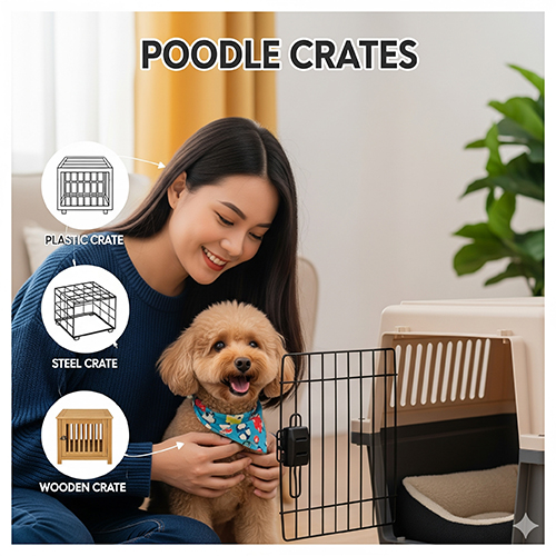 Chuồng cho chó Poodle – chuồng nhựa, chuồng inox, chuồng gỗ tiện lợi và an toàn