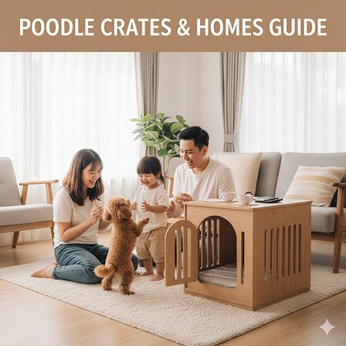Chuồng và nhà cho chó Poodle bằng gỗ, nhựa, kim loại – lựa chọn kích thước phù hợp từng dòng Poodle