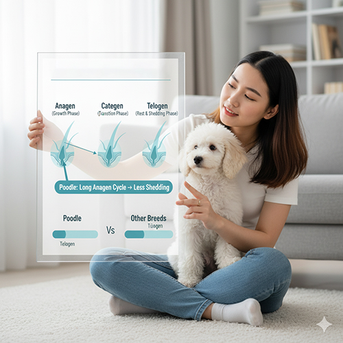 Cơ chế mọc và rụng lông ở chó Poodle: Chu kỳ Anagen dài giúp lông mọc lâu và ít rụng