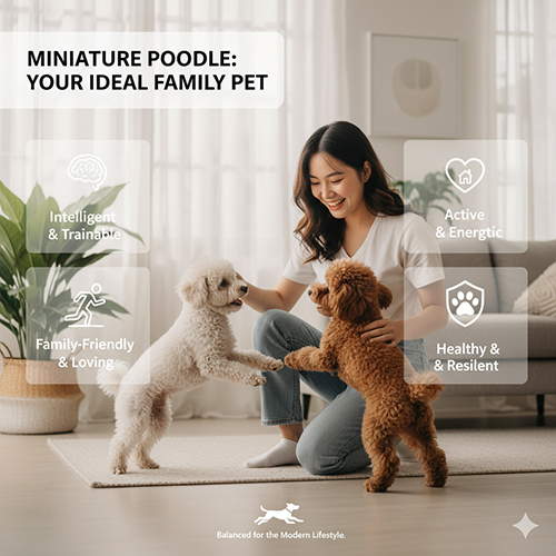 Miniature Poodle – giống chó thông minh, khỏe mạnh, thân thiện, phù hợp gia đình trẻ và người năng động