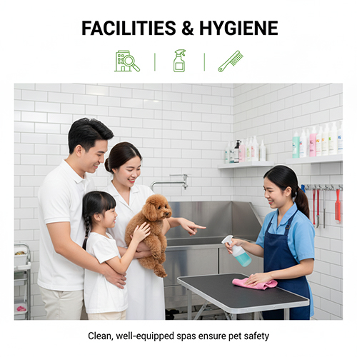 Spa cho chó Poodle với cơ sở vật chất hiện đại, sạch sẽ và vệ sinh an toàn