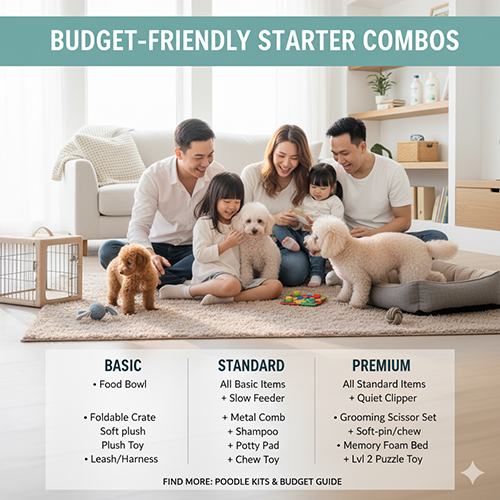 Gia đình cùng chơi với nhiều chú Poodle và bộ combo phụ kiện khởi đầu từ basic, standard đến premium