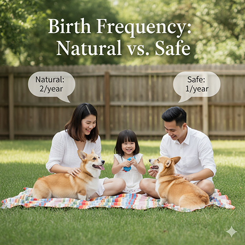 Corgi 1 năm đẻ mấy lứa? Tự nhiên 2 lứa nhưng an toàn chỉ 1 lứa/năm để bảo vệ sức khỏe chó mẹ