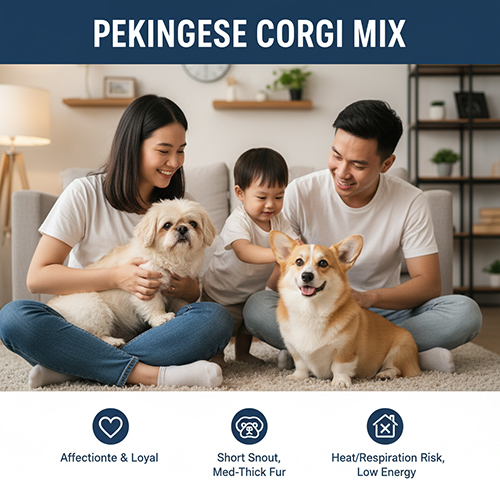 Corgi lai Bắc Kinh – ngoại hình mặt dẹt, tình cảm & trung thành