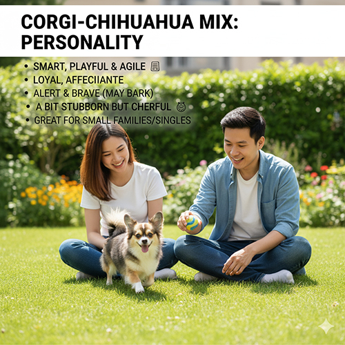 Tính cách chó Corgi lai Chihuahua (Chigi) – thông minh, trung thành, cảnh giác và hơi bướng