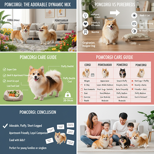FAQ chó Corgi lai Phốc sóc (PomCorgi) – Giải đáp câu hỏi thường gặp về đặc điểm, tính cách và chăm sóc