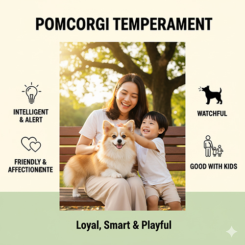 Tính cách chó Corgi lai Phốc sóc (PomCorgi) – thông minh, thân thiện, cảnh giác và vui vẻ