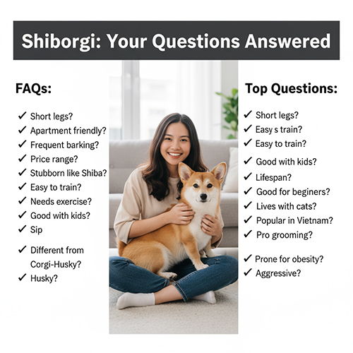 FAQ Corgi lai Shiba (Shiborgi) – giải đáp thắc mắc thường gặp về ngoại hình, tính cách, giá bán và chăm sóc