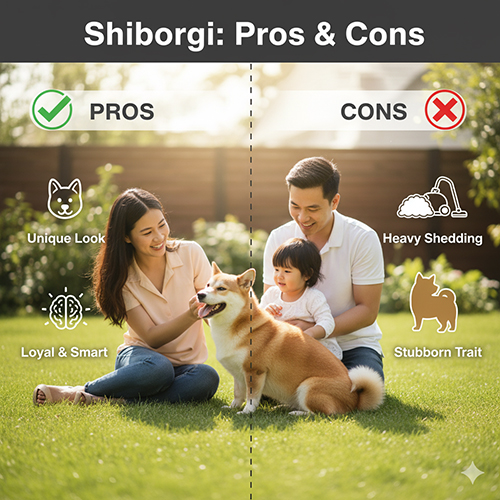 Ưu và nhược điểm chó Corgi lai Shiba (Shiborgi) – thông minh, trung thành nhưng rụng lông và hơi bướng