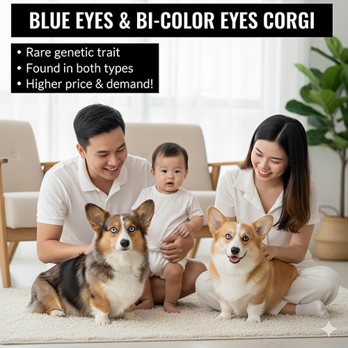 🐶 Corgi mắt xanh & 2 màu mắt – Đặc điểm, giá bán và lưu ý khi chọn mua