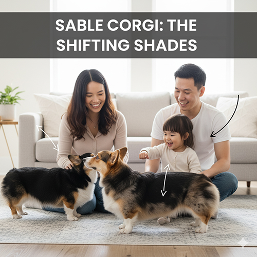 Chó Corgi màu Sable với hiệu ứng lông chuyển sắc tự nhiên