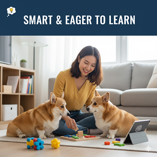 Chó Corgi thông minh và ham học hỏi, dễ huấn luyện và thích nhiệm vụ nhỏ trong gia đình