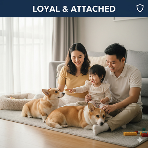 Chó Corgi trung thành và quấn chủ, dễ mắc lo âu xa cách nếu bị để một mình quá lâu
