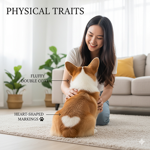 Đặc điểm ngoại hình chó Corgi – lông dày hai lớp, tai dựng, mông trái tim đáng yêu