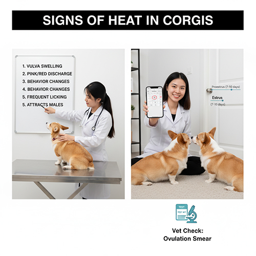 Dấu hiệu nhận biết chó Corgi đang động dục, biểu hiện hành vi và kiểm tra thú y