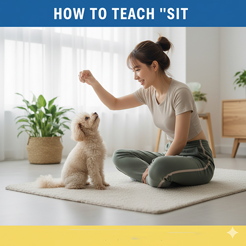Dạy Poodle lệnh ngồi (Sit) bằng bánh thưởng, giúp bé nghe lời và kiểm soát tốt hơn