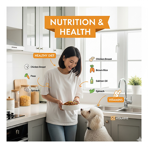 Chó Poodle trắng – dinh dưỡng và chăm sóc sức khỏe giúp lông sáng bóng tinh khôi