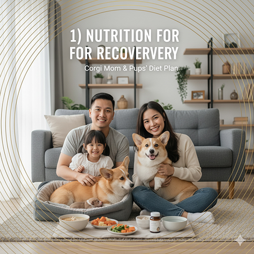 Dinh dưỡng phục hồi cho chó Corgi mẹ sau sinh và cách cho ăn hợp lý