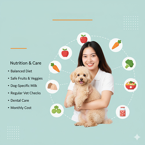 Dinh dưỡng và chăm sóc chó Poodle – chế độ ăn, sữa, trái cây an toàn, chi phí nuôi