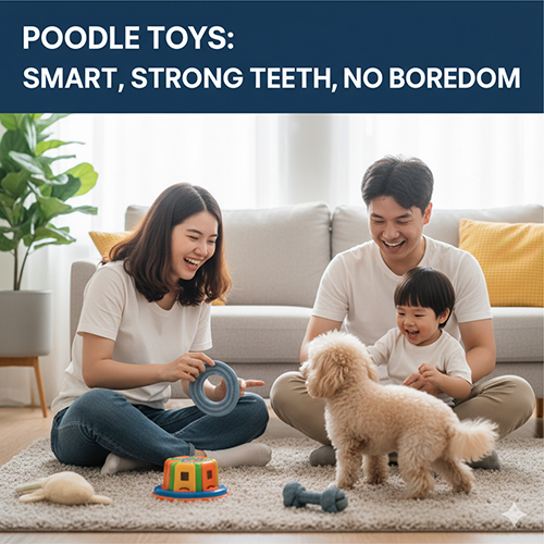 Gia đình chơi đồ chơi thông minh cùng chó Poodle – giúp bé răng khỏe, thông minh, không nhàm chán