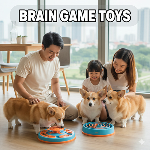 Đồ chơi trí tuệ cho chó Corgi – Puzzle toy, slow feeder bowl giúp kích thích thông minh
