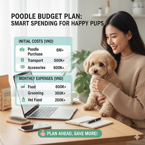 Dự toán chi phí nuôi chó Poodle – ngân sách ban đầu và hàng tháng cần chuẩn bị