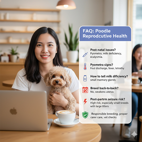 FAQ bệnh sinh sản ở chó Poodle – viêm tử cung, mất sữa, co giật, thai chết lưu