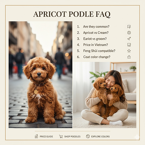FAQ chó Poodle vàng mơ (vàng kem) – giá bao nhiêu, khác gì vàng kem, có đổi màu không, hợp phong thủy không