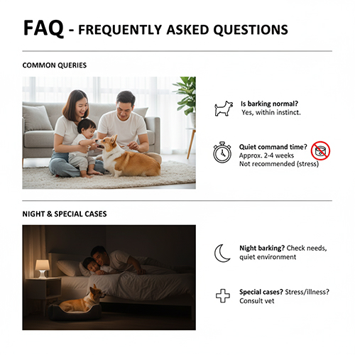Câu hỏi thường gặp về hành vi sủa của Corgi và cách xử lý vào ban ngày lẫn ban đêm