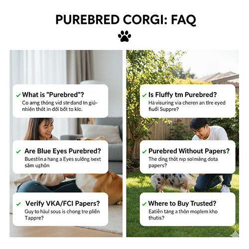 FAQ Corgi thuần chủng – câu hỏi thường gặp về Fluffy, mắt xanh, giấy VKA/FCI, giá và nơi mua uy tín
