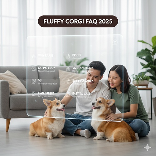 FAQ Fluffy Corgi 2025 – giá bao nhiêu, vì sao hiếm, có nên mua không giấy, khác gì Corgi thường, chăm sóc có khó không