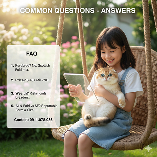 FAQ giá mèo Anh lông ngắn tai cụp 2025 và thắc mắc thường gặp
