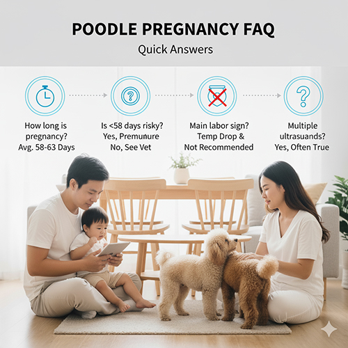 ❓ FAQ về chó Poodle mang thai: thời gian, dấu hiệu sinh, siêu âm, mổ đẻ
