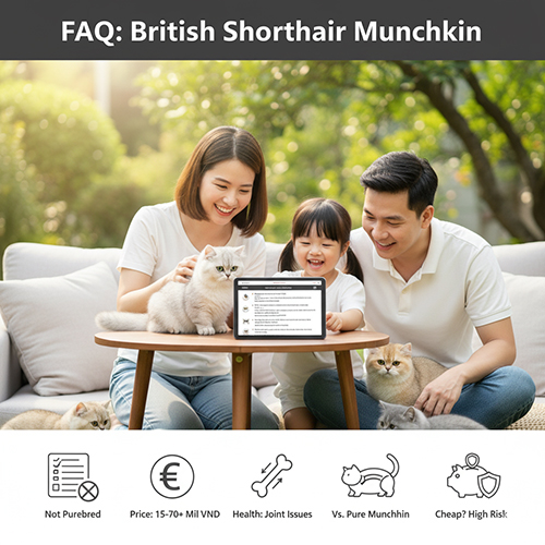 FAQ mèo Anh lông ngắn chân ngắn – câu hỏi thường gặp về nguồn gốc, giá, sức khỏe và rủi ro khi mua