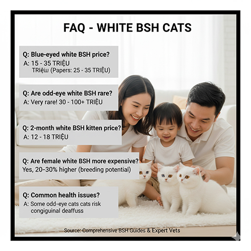 Câu hỏi thường gặp về mèo Anh lông ngắn trắng