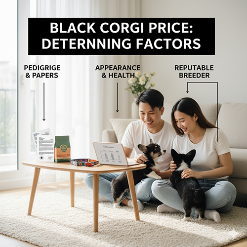 Gia đình trẻ tìm hiểu giá bán chó Corgi màu đen con dựa trên giấy tờ, ngoại hình và uy tín trại 🐶💰