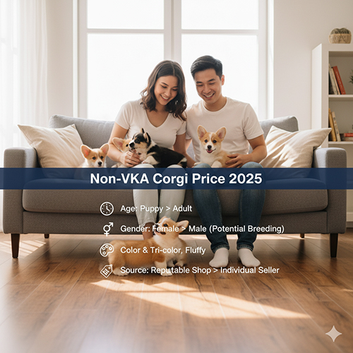 Giá chó Corgi không giấy năm 2025 theo độ tuổi, giới tính, màu sắc và nguồn bán