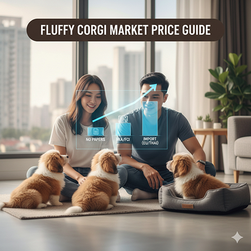 Giá chó Corgi lông dài Fluffy 2025 – không giấy, có giấy VKA/FCI và nhập khẩu từ Thái, châu Âu