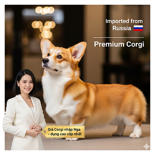 Giá chó Corgi nhập Nga – dòng cao cấp nhất với ngoại hình chuẩn FCI và phả hệ rõ ràng
