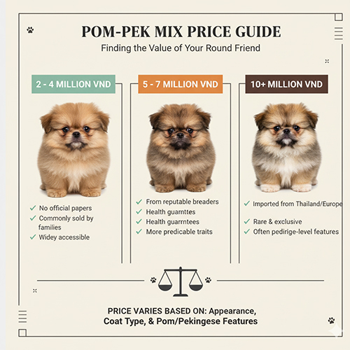 Giá chó Phốc Sóc lai Bắc Kinh – Pom Pek Mix từ 2 triệu đến trên 10 triệu đồng