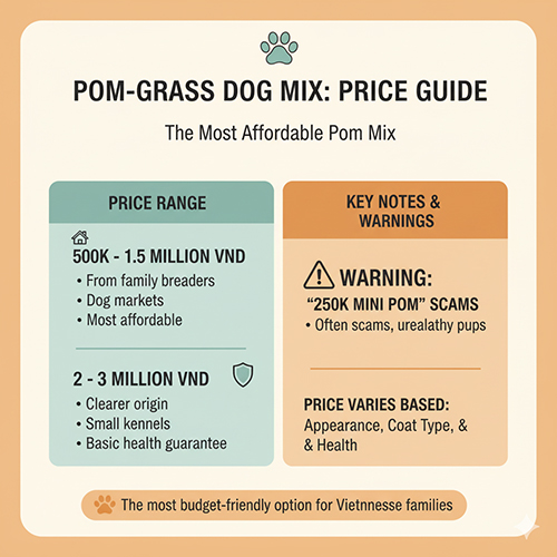 Giá chó Phốc Sóc lai chó cỏ – Pom Grass Dog Mix chỉ từ 500k đến 3 triệu đồng