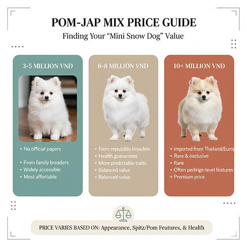 Giá chó Phốc Sóc lai Nhật – Pom Jap Mix từ 3 triệu đến trên 10 triệu đồng
