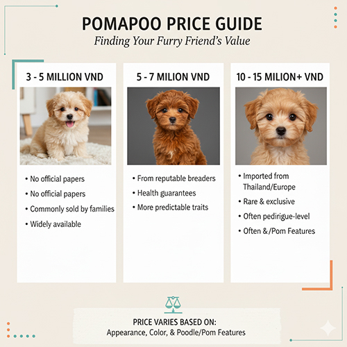 Giá chó Pomapoo tại Việt Nam – dao động từ 3 đến 15 triệu đồng